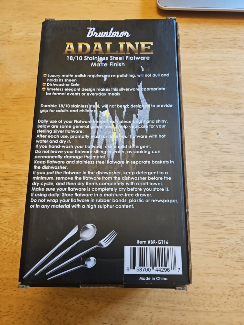 Bruntmor Adaline 16 Pc Flatware Set New 18/10 Stainless Steel Matte Service For - Picture 4 of 12